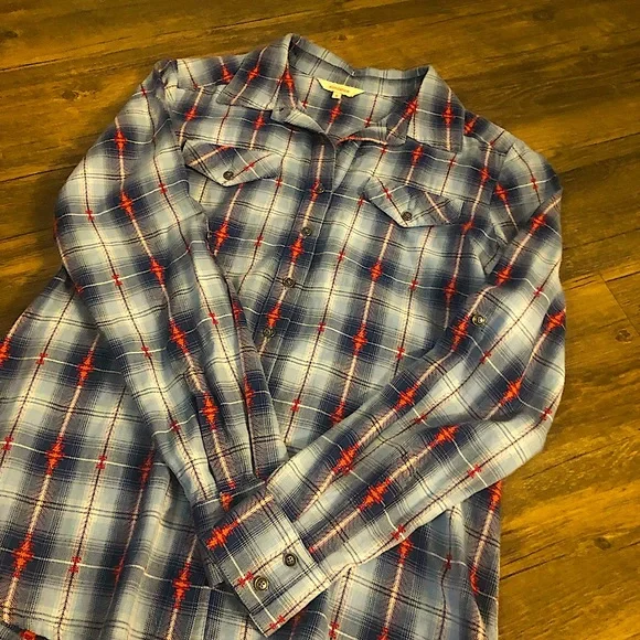 Sundance southwestern style Aztec plaid button up size S - Picture 10 of 12